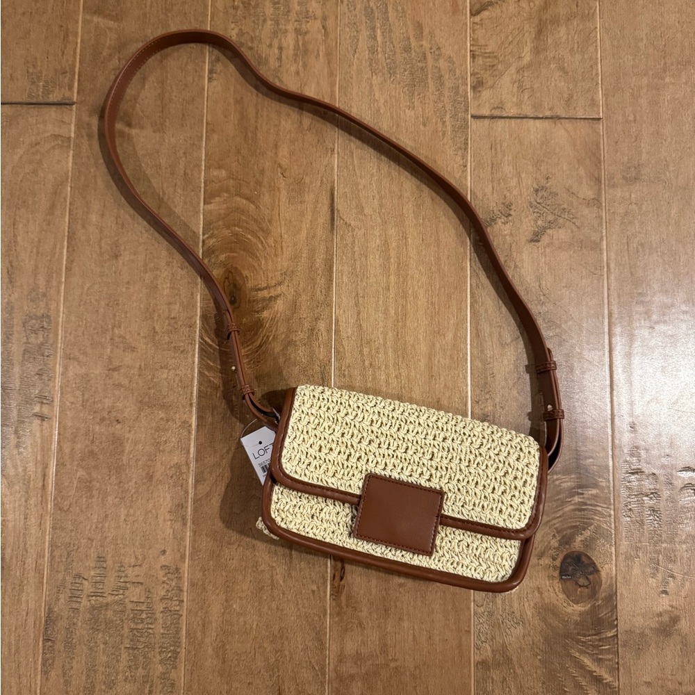 Elegant Brown and Cream Crossbody Bag